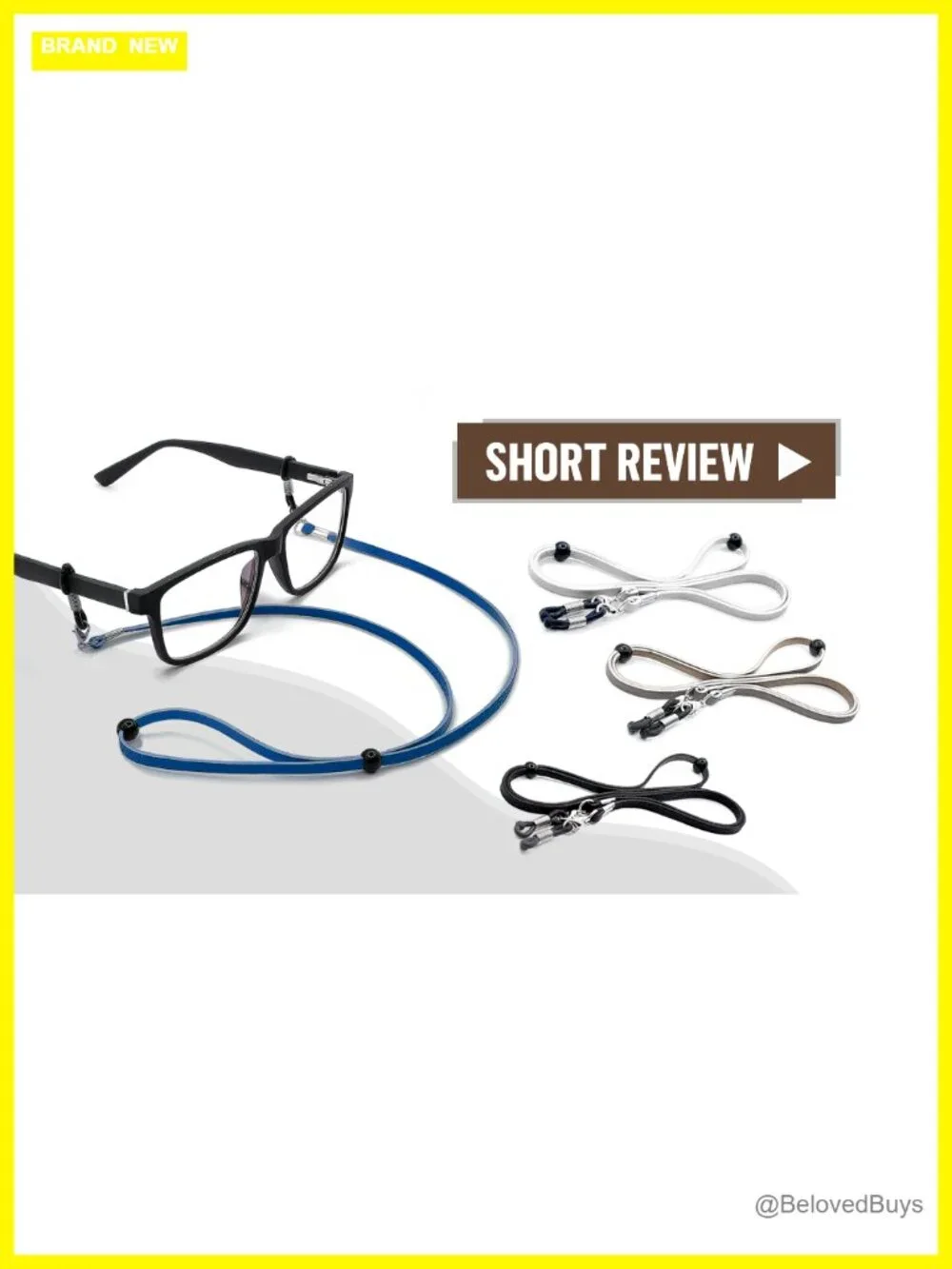 Eyeglass Strap Holder Anti-Slip Cord - PU Leather & Metal Clip Lanyard